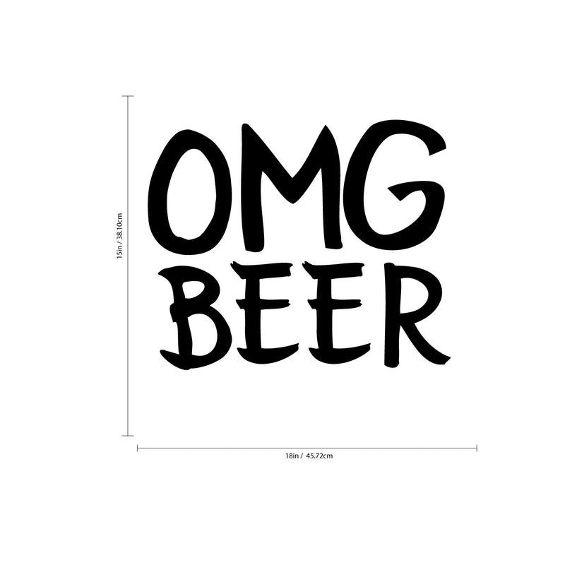 Funny OMG Beer Kitchen Sign - Men's Beer Quotes Wall Art Vinyl Decal - Decoration Vinyl Sticker - Kitchen Wall Decor Peel Off Stickers- Trendy Wall Art 4