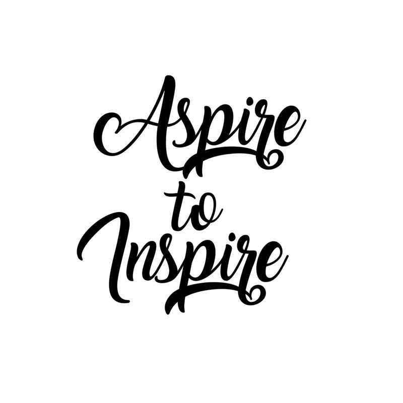 Aspire To Inspire - Inspirational Quotes Wall Art Vinyl Decal 20" x 20" Decoration Vinyl Sticker - Motivational Wall Art Decal - Living Room Bedroom Vinyl Decals - Life quotes vinyl sticker wall decor 4