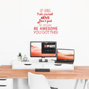 Set Goals; Push Yourself; Don't Quit - Inspirational Quotes Wall Art Vinyl Decal - 24" x 23" Gym Quotes Decoration Vinyl Sticker - Motivational Wall Art Decal - Life quotes vinyl sticker wall decor 3