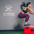 Set Goals; Push Yourself; Don't Quit - Inspirational Quotes Wall Art Vinyl Decal - 24" x 23" Gym Quotes Decoration Vinyl Sticker - Motivational Wall Art Decal - Life quotes vinyl sticker wall decor 3