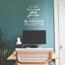 Set Goals; Push Yourself; Don't Quit - Inspirational Quotes Wall Art Vinyl Decal - 24" x 23" Gym Quotes Decoration Vinyl Sticker - Motivational Wall Art Decal - Life quotes vinyl sticker wall decor 2