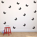 Set of 30 Butterflies Vinyl Wall Art Decals - 5" x 5" - Bedroom Vinyl Wall Decor Stickers - Apartment Vinyl Decal Decor - Kids Room Butterfly Pattern Vinyl Wall Art (5" x 5"; Black) 1
