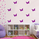 Set of 30 Butterflies Vinyl Wall Art Decals - 5" x 5" - Bedroom Vinyl Wall Decor Stickers - Apartment Vinyl Decal Decor - Kids Room Butterfly Pattern Vinyl Wall Art (5" x 5"; Purple) 1