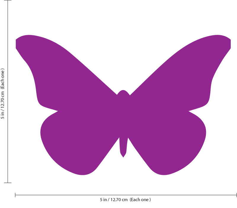 Set of 30 Butterflies Vinyl Wall Art Decals - 5" x 5" - Bedroom Vinyl Wall Decor Stickers - Apartment Vinyl Decal Decor - Kids Room Butterfly Pattern Vinyl Wall Art (5" x 5"; Purple) 4