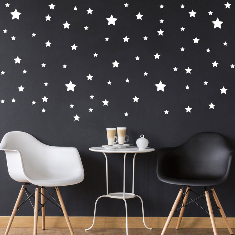 Pack of 116 Stars Vinyl Wall Art Decals - .- Bedroom Vinyl Wall Decor Stickers - Apartment Vinyl Decal Wall Decor - Kids Room Vinyl Wall Decals - Star Pattern Vinyl Wall Art 1