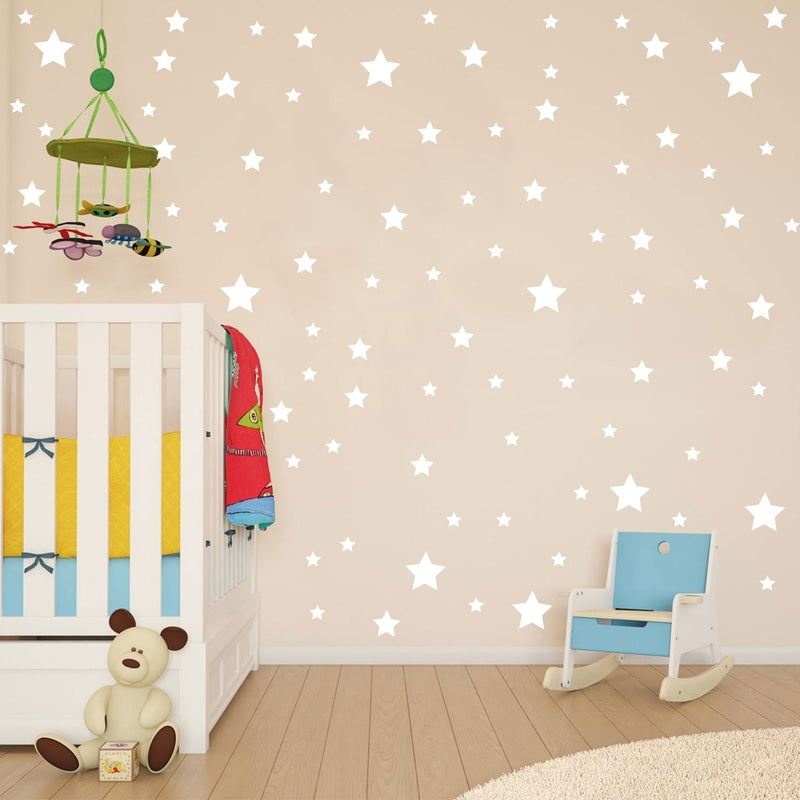 Pack of 116 Stars Vinyl Wall Art Decals - .- Bedroom Vinyl Wall Decor Stickers - Apartment Vinyl Decal Wall Decor - Kids Room Vinyl Wall Decals - Star Pattern Vinyl Wall Art 2