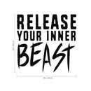 Release Your Inner Beast - Inspirational Gym Quotes Wall Art Vinyl Decal - Workout Wall Decals - Gym Wall Decal Stickers - Fitness Vinyl Sticker - Motivational Gym Vinyl Decals 4