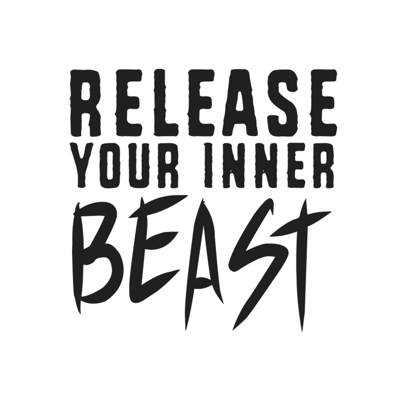 Release Your Inner Beast - Inspirational Gym Quotes Wall Art Vinyl Decal - Workout Wall Decals - Gym Wall Decal Stickers - Fitness Vinyl Sticker - Motivational Gym Vinyl Decals 1