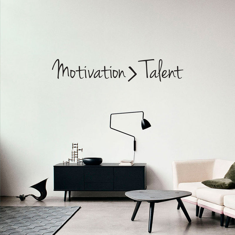 Motivation Is Greater Than Talent - Inspirational Quotes Wall Art Decal - ffice Wall Decals - Gym Wall Decal Stickers - Home Decor Vinyl Decals - Motivational Wall Art Decals 3