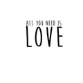 Husband and Wife Bedroom Vinyl Wall Art Decal - All You Need is Love - Home Decor Love Quote Sayings Words Removable Wall Decal Stickers Bedroom Decoration Couple Sign (16" x 23"; White) 1