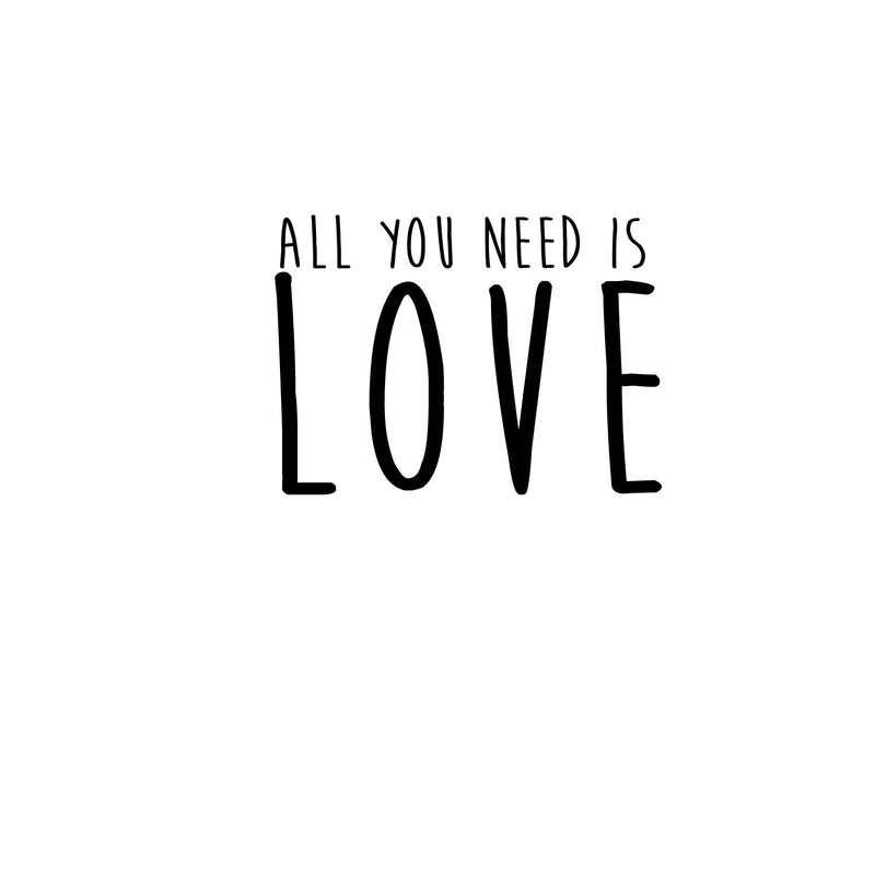 Husband and Wife Bedroom Vinyl Wall Art Decal - All You Need is Love - 16" x 23" - Home Decor Love Quote Sayings Words Removable Wall Decal Stickers Bedroom Decoration Couple Sign (16" x 23"; Black) 1