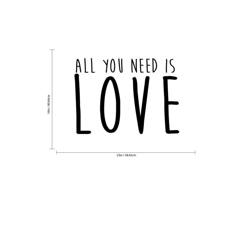 Husband and Wife Bedroom Vinyl Wall Art Decal - All You Need is Love - 16" x 23" - Home Decor Love Quote Sayings Words Removable Wall Decal Stickers Bedroom Decoration Couple Sign (16" x 23"; Black) 4