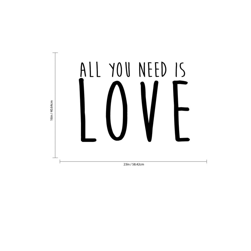 Husband and Wife Bedroom Vinyl Wall Art Decal - All You Need is Love - 16" x 23" - Home Decor Love Quote Sayings Words Removable Wall Decal Stickers Bedroom Decoration Couple Sign (16" x 23"; Black) 4