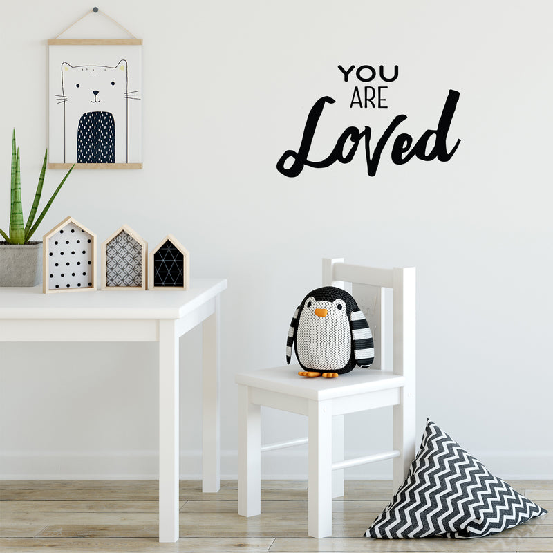 You Are Loved - Husband and Wife Bedroom Decals - Vinyl Wall Art Decal - Bedroom Decor Vinyl Decals - Love Quote Wall Decals - Inspirational Vinyl Wall Decal - Couples Wall Decal 1