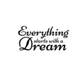 Everything Starts With a Dream - Inspirational Quote Wall Art Vinyl Decal - Living Room Motivational Wall Art Decal - Life quote vinyl sticker wall decor - Bedroom Vinyl Sticker Decor 1