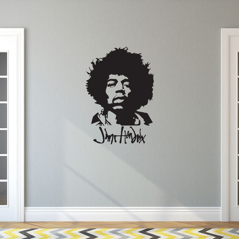 Jimi Hendrix Decal Sticker - Wall Art Decal 14" x 20" Window Decoration Vinyl Sticker Lettering/International Artist - Music Wall Decor Decals 2