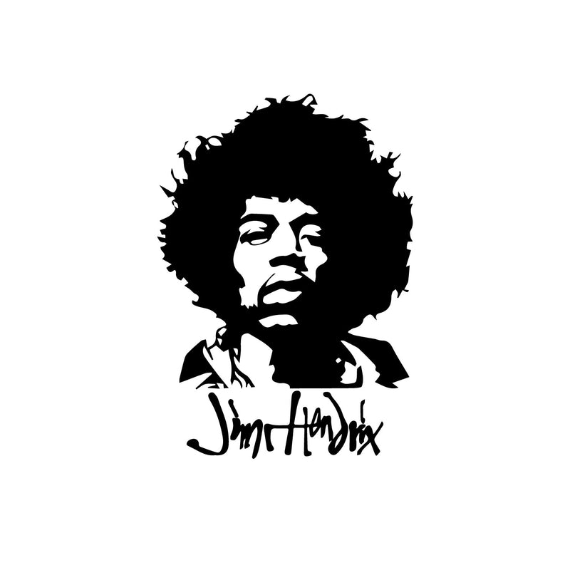 Jimi Hendrix Decal Sticker - Wall Art Decal 14" x 20" Window Decoration Vinyl Sticker Lettering/International Artist - Music Wall Decor Decals 4