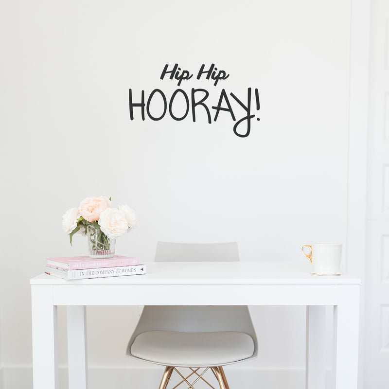 Vinyl Wall Art Decal - Hip Hip Hooray - Inspirational Quote - 13" x 23" - Positive Life Sayings Cheerful Quotes Removable Home Decor Vinyl Sticker Decals for Party Celebration 3