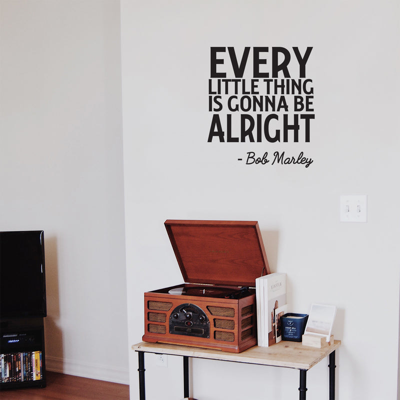 Every Little Thing is Gonna Be Alright - Wall Art Decal 23" x 20" Music Vinyl Sticker- Life Quote Vinyl Decal - Motivational Quote Vinyl Sticker - Bob Marley Wall Decor 4