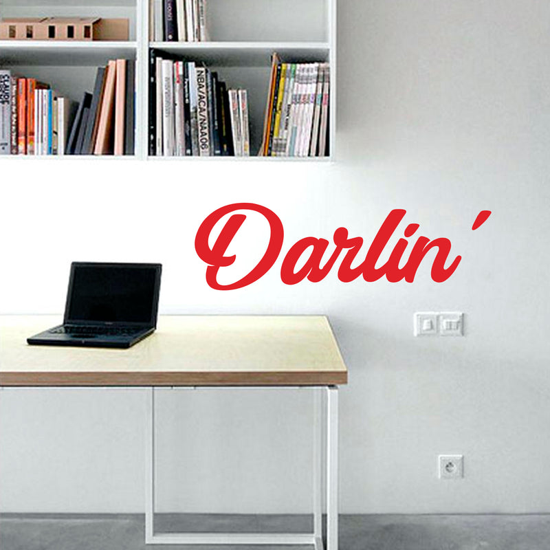 Darlin’ - Women’s Inspirational Quotes Wall Art Vinyl Decal - 5" X 17" Decoration Vinyl Sticker - Motivational Wall Art Decal - Trendy Vinyl Wall Art Darling Woman Sticker Sign Decoration (RED) 2