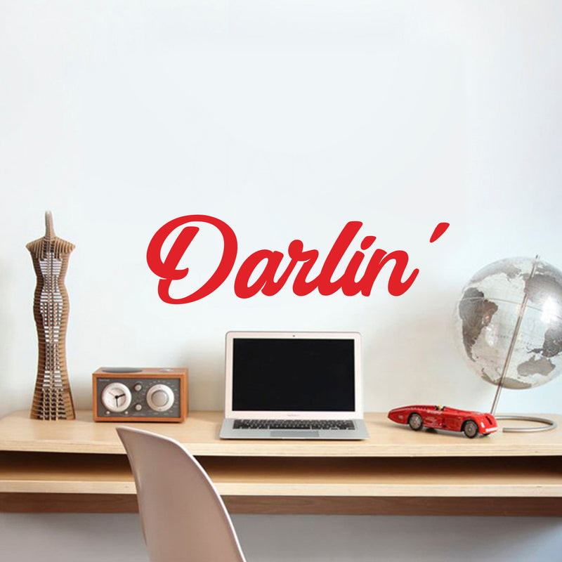 Darlin’ - Women’s Inspirational Quotes Wall Art Vinyl Decal - 5" X 17" Decoration Vinyl Sticker - Motivational Wall Art Decal - Trendy Vinyl Wall Art Darling Woman Sticker Sign Decoration (RED) 3