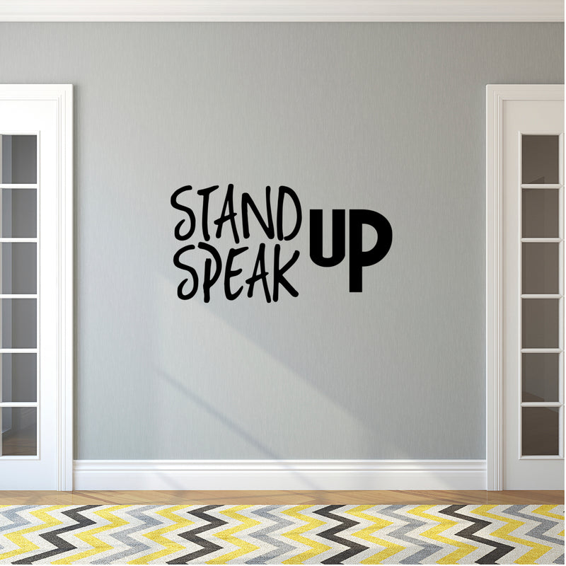 Stand UP Speak UP - Inspirational Quotes Wall Art Vinyl Decal - Decoration Vinyl Sticker - Motivational Wall Art Decal - Bedroom Wall Art Decals - Trendy Vinyl Wall Art (Red) 3