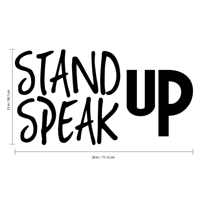 Stand UP Speak UP - Inspirational Quotes Wall Art Vinyl Decal - Decoration Vinyl Sticker - Motivational Wall Art Decal - Bedroom Wall Art Decals - Trendy Vinyl Wall Art (Red) 4