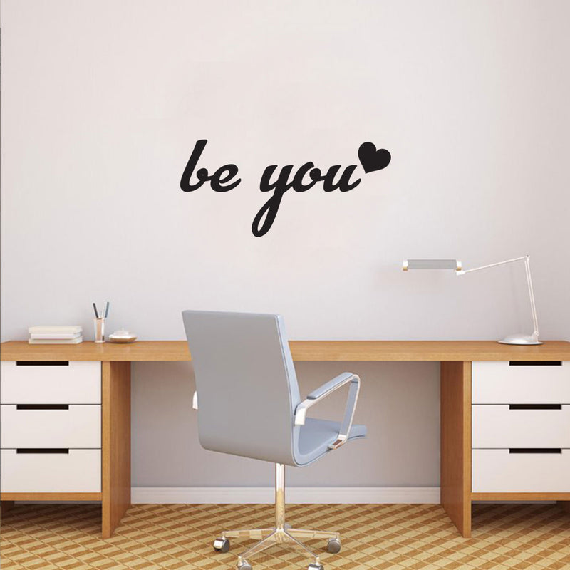 Vinyl Wall Art Decal - Be You ? - 20" x 40" Motivational Inspiraitonal Life Quotes- Home Decor Living Room Bedroom Wall Art Sticker Decals - Removable and Waterproof 1