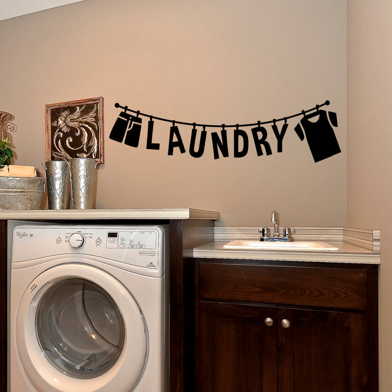 Laundry Lettering Sign - Laundry Room Vinyl Decal - Funny Quotes Wall Decor Sticker - Waterproof Vinyl Stickers 3