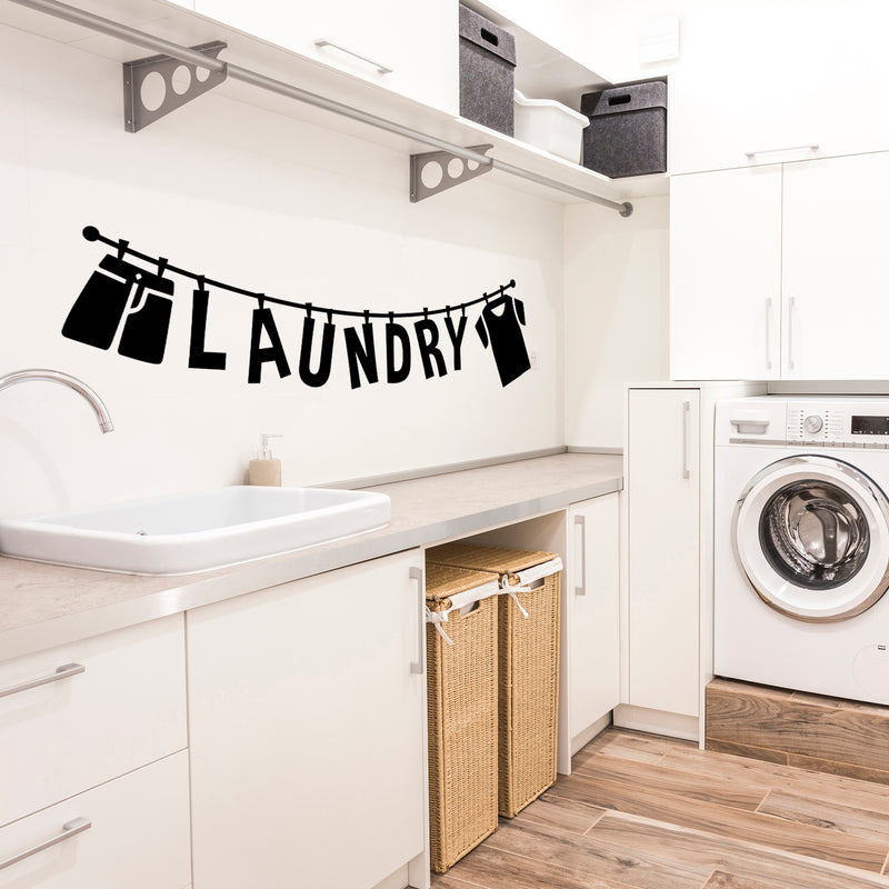 Laundry Lettering Sign - Laundry Room Vinyl Decal - Funny Quotes Wall Decor Sticker - Waterproof Vinyl Stickers 2