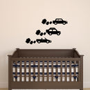 Set of 3 Cars Vinyl Wall Art Stickers - 3" x14" Boys Room Wall Decor- Cute Vinyl Sticker Decals - Nursery Room Car Decorations- Cute Wall Art Decals for Childrens Room - Wall Art for Toddlers Bedroom 1