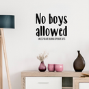 Vinyl Wall Art Decal - NO Boys Allowed Unless You are Bearing Expensive Gifts - 25" x 29" - Teen Girl Tweens Little Girls Bedroom Home Decor Funny Quote Sayings - Removable Sticker Decals 3