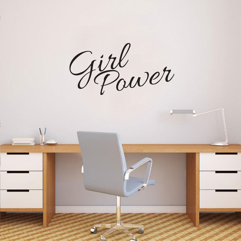 Vinyl Wall Art Decal - Girl Power - Inspirational Women’s Quotes - 15" x 30" - Home Decor Bedroom and Office Work Motivational Women’s Words Sayings - Removable Sticker Decals 1