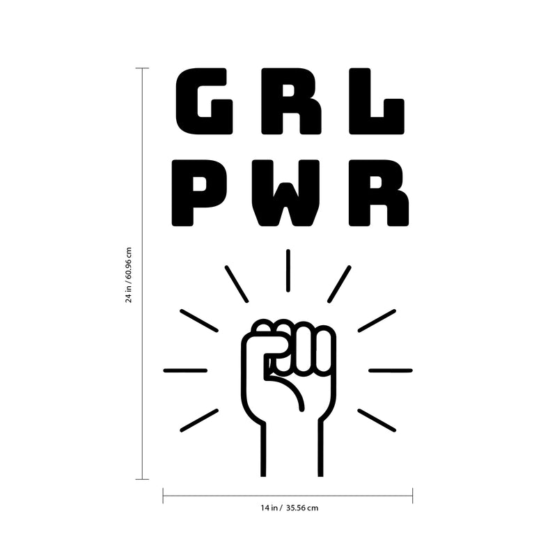 GRL PWR Girl Power - Inspirational Quotes Vinyl Wall Art Stickers - Bedroom Vinyl Wall Decals - Women's Motivation Quote Wall Art 4