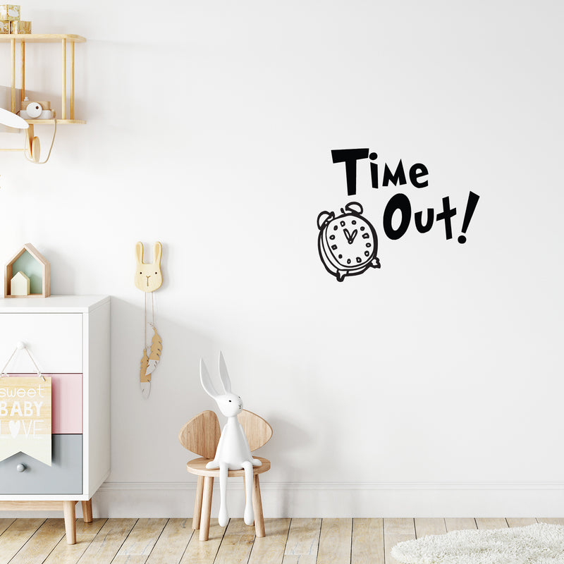 TIME OUT! Clock Vinyl Wall Art Stickers - Kids Bedroom Vinyl Wall Decals - Cute Wall Art Decals for Toddler Boys and Girls Bedroom 3