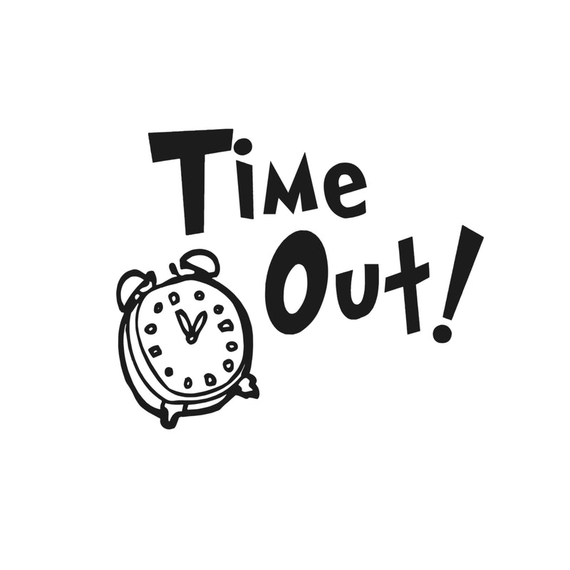 TIME OUT! Clock Vinyl Wall Art Stickers - Kids Bedroom Vinyl Wall Decals - Cute Wall Art Decals for Toddler Boys and Girls Bedroom 1