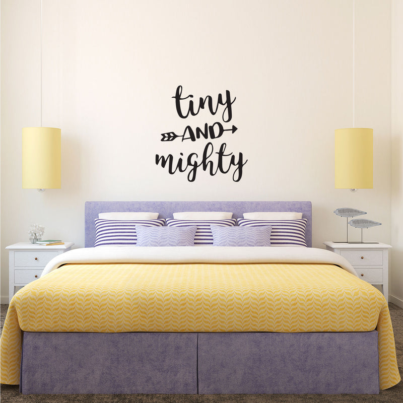 Baby Nursery Room Vinyl Wall Decor - Tiny and Mighty - 23" x 22" - Kids Room Wall Decals- Cute Wall Art for Little Boys Bedroom 2