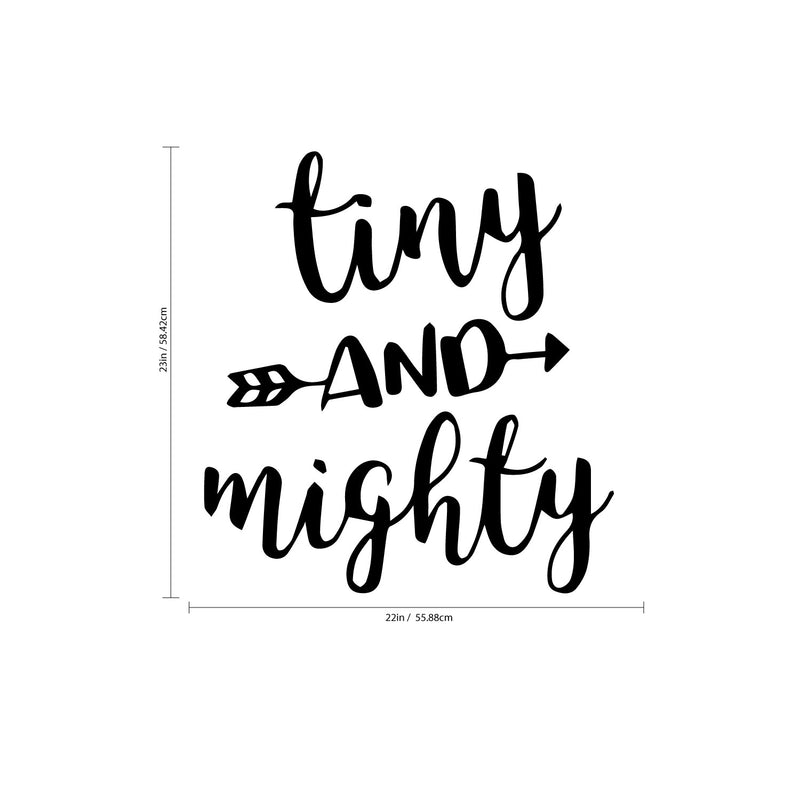 TINY AND MIGHTY - Baby Nursery Room Vinyl Wall Art Stickers - Kids Bedroom Vinyl Wall Decor - Cute Wall Art Decals for Boys and Girls Room - Wall Art For Toddlers Bedroom 4