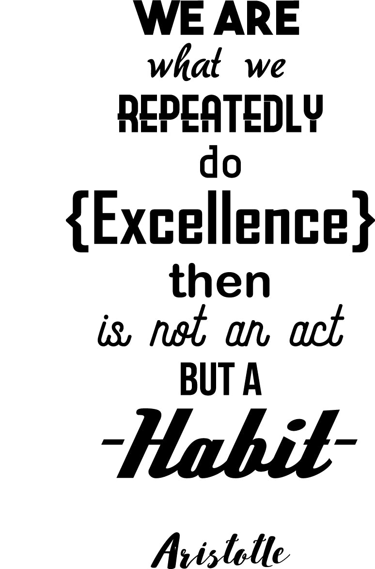 We Are What We Repeatedly Do Excellence Then Is Not An Act But a Habit - Aristotle - Inspirational Life Quotes - Wall Art Decal 33" x 18" Decoration Wall Art Vinyl Sticker - Living Room Wall Decor 3