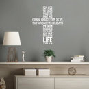 John 3:16 Vinyl Wall Decal Sticker Art (28" x 23") - Religious Faith Wall Art Words - Christianity Inspirational Quote Decal Sticker - God Bible New Testament Motivation Phrase - Cross Sign Wall Decal 3