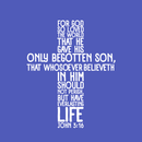 John 3:16 Vinyl Wall Decal Sticker Art (28" x 23") - Religious Faith Wall Art Words - Christianity Inspirational Quote Decal Sticker - God Bible New Testament Motivation Phrase - Cross Sign Wall Decal 1