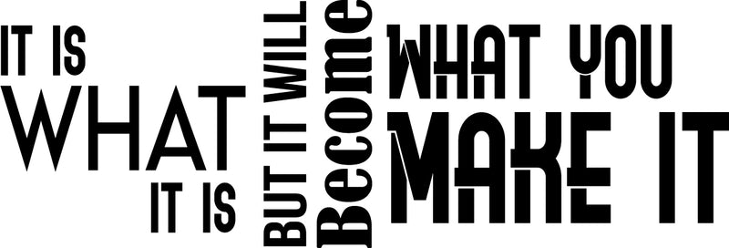 It Is What It Is But It Will Become What You Make It Motivational Quote - Modern Wall Art Decal - 16" x 47" - Decoration Vinyl Sticker - Life Quote Vinyl Decal - Gym Fitness Wall Vinyl Sticker 4