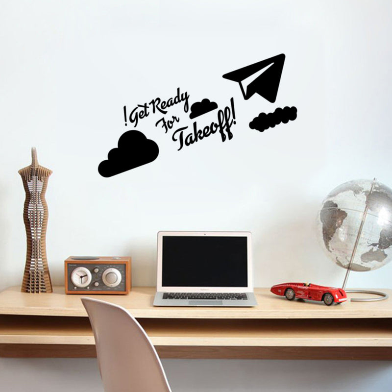 Get Ready to Take Off! - Inspirational Quote Wall Art Vinyl Decal - 15" x 25" -Cute Wall Art Decal for Kids Bedroom - Life Quote Vinyl Sticker Wall Decor - Bedroom Vinyl Sticker Decor 1