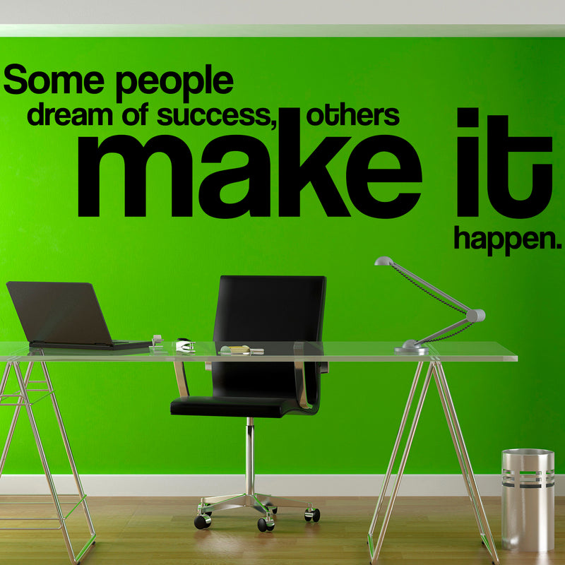 Some People Dream of Success Other Make It Happen - Inspirational Gym Quotes Wall Art Decal - Office Wall Decals - Gym Wall Decal Stickers - Fitness Vinyl Sticker - Motivational Wall Decal 3