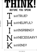 Vinyl Wall Art Decal - Think! Before You Speak - 34" x 23" - Modern Motivational Home Bedroom Living Room Office Quote - Trendy Positive Work School Apartment Classroom Decor (34" x 23"; Black) 3