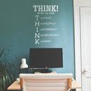 Vinyl Wall Art Decal - Think! Before You Speak - 34" x 23" - Modern Motivational Home Bedroom Living Room Office Quote - Trendy Positive Work School Apartment Classroom Decor (34" x 23"; White) 2