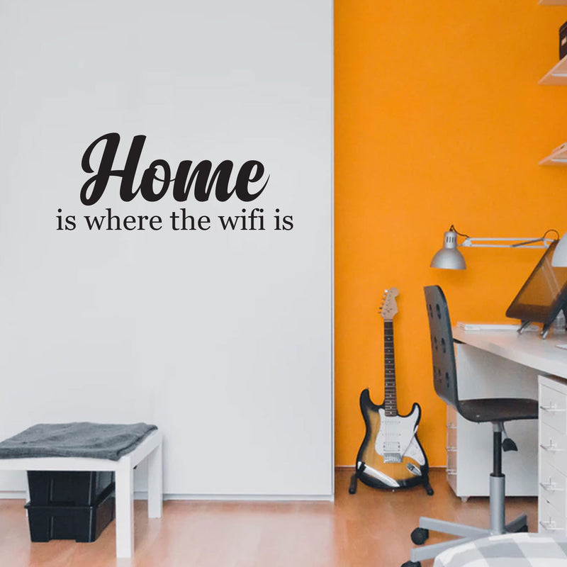 HOME is where the wifi is - Wall Lettering - Funny Home Quotes - Wall Art Decal Home Decoration Wall Art - Bedroom Living Room Wall Decor - Modern Life Trendy Wall Art Stickers 3