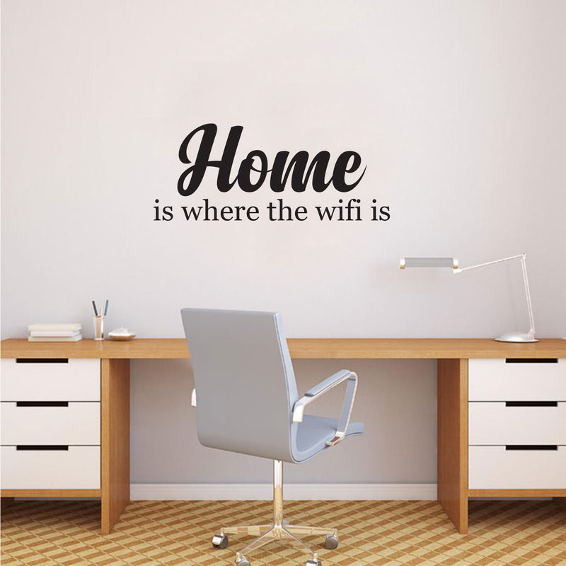 Pulse Vinyl Home is Where The WiFi is - Funny Quotes Wall Art Decal 10" x 23" Home Decoration Wall Art - Bedroom Living Room Wall Decor 2