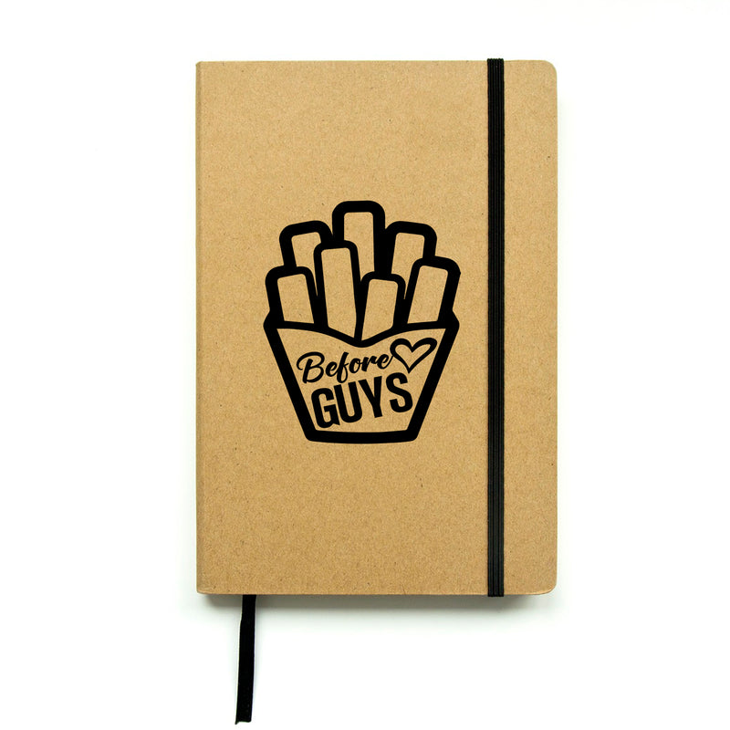 Fries Before Guys - Vinyl Laptop Stickers - Removable Vinyl Decals for Computers; Cars; Walls; Journals and Notebooks - Die Cut Vinyl Friendship Quotes - White (4" x 5"; White) 2