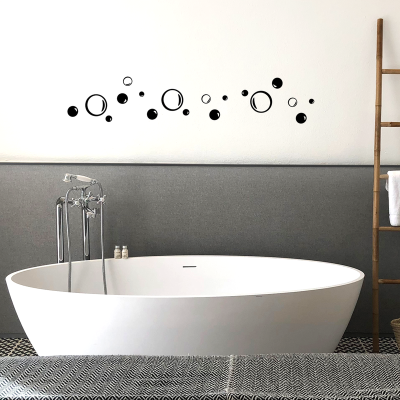 Pack of 18 Soap Bubbles Vinyl Wall Art Decals - Bedroom Vinyl Wall Decor Stickers - Bathroom Vinyl Decal Wall Decor - Kids Room Vinyl Wall Decals - Soap Bubbles Pattern Vinyl 3